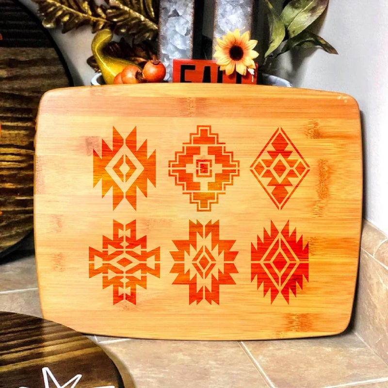 yhslmh Tribal Geometric Stencils for Painting on Wood Furniture Wall Reusable Canvas Aztec Stencil for Crafts Kids Boho Drawing Card Making Pattern Decorative (Aztec) - Image 4